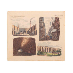 Spoorwegmuseum Prent met Franse pagina over 'The Liverpool and Manchester Railway'