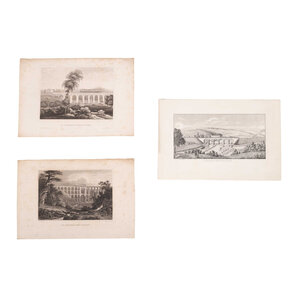 Spoorwegmuseum Three prints of a railway bridge in Germany