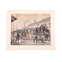 Prent 'The last of the coaches'