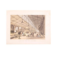 Prent 'Interior of the General Railway Station, Chester'