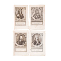 Vier portretprenten van het Zeeuws geslacht Evertsen, J. Houbraken