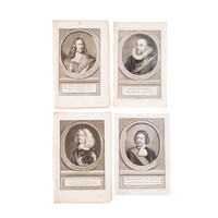 Vier portretten van mannen, J. Houbraken