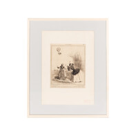 Spotprent 'Inconvénient des ballons captifs quand leur force n'est pas en rapport avec le poids des enfants'