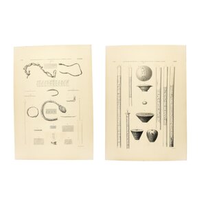 Rijksmuseum van Oudheden Lithographs weaving and pillars