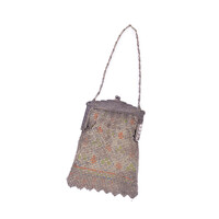 Art Deco enameled mesh bag