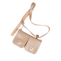 Taupe leather hip bag