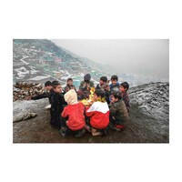 Hedayat Amid, 'Child labourers sitting around a fire'