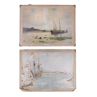 School chart 'Op de reede van Bantam, 1598' and 'Aan de Wester-Schelde'