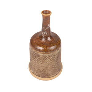 Keramiekmuseum Princessehof Marianna Franken, Brown ceramic clock with clapper