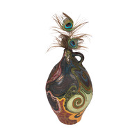 Jug with peacock feathers