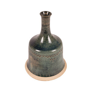 Keramiekmuseum Princessehof Marianna Franken, Blue-green ceramic bell with clapper