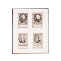 Four portraits of lieutenant admirals, J. Houbraken
