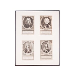 Het Scheepvaartmuseum Four portraits of lieutenant admirals, J. Houbraken