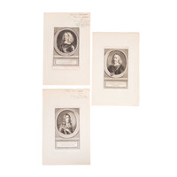 Three portraits of admirals, J. Houbraken