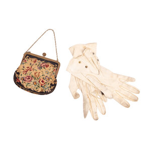 Mystery Museum Petit point avondtasje met handschoentjes