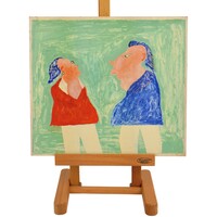 Jan Strijbos, ‘Woman and man with Hare Krishna haircut’