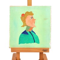 Jan Strijbos, 'Woman with flower in her hair'