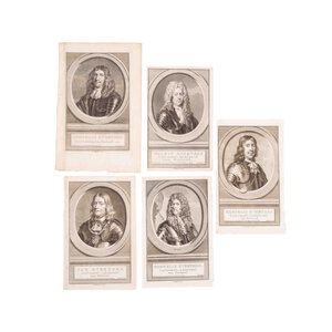 Het Scheepvaartmuseum Five portrait prints of the Zeeland family Evertsen, J. Houbraken