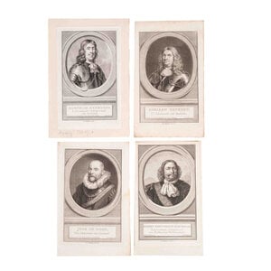 Het Scheepvaartmuseum Vier portretten van admiralen, J. Houbraken