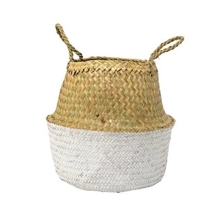 Dipped wicker basket natural / white