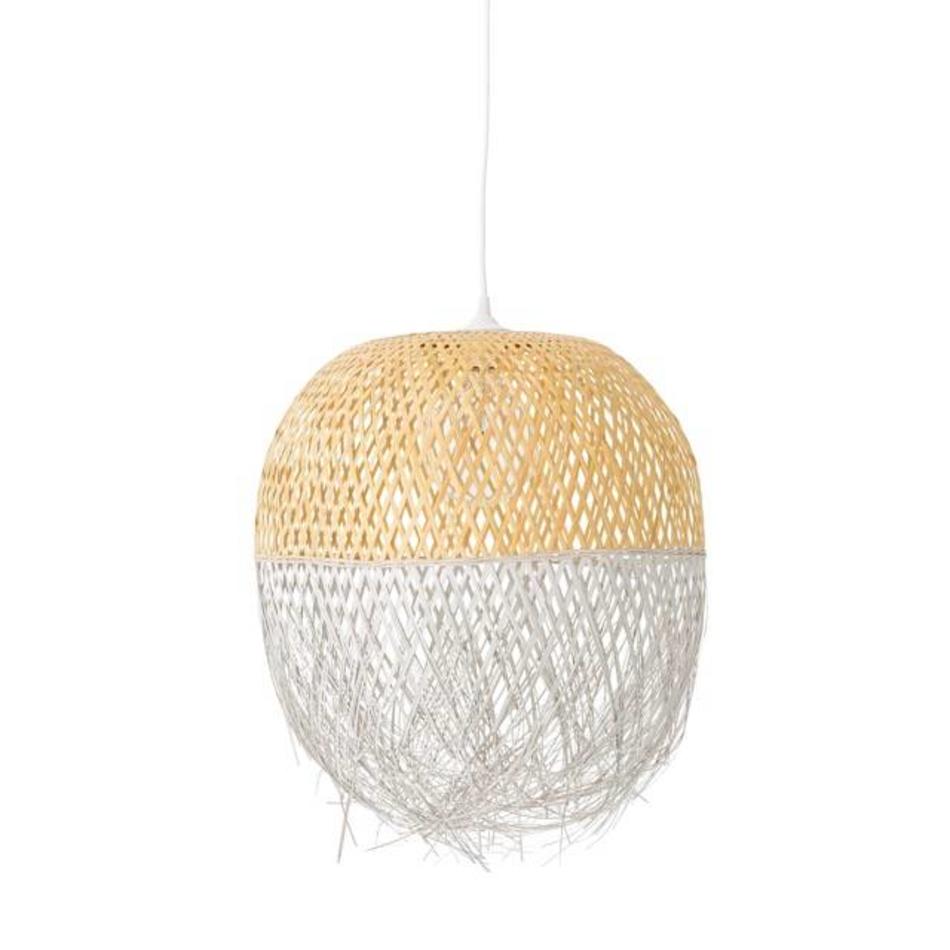 Dipped rattan pendant natural / white