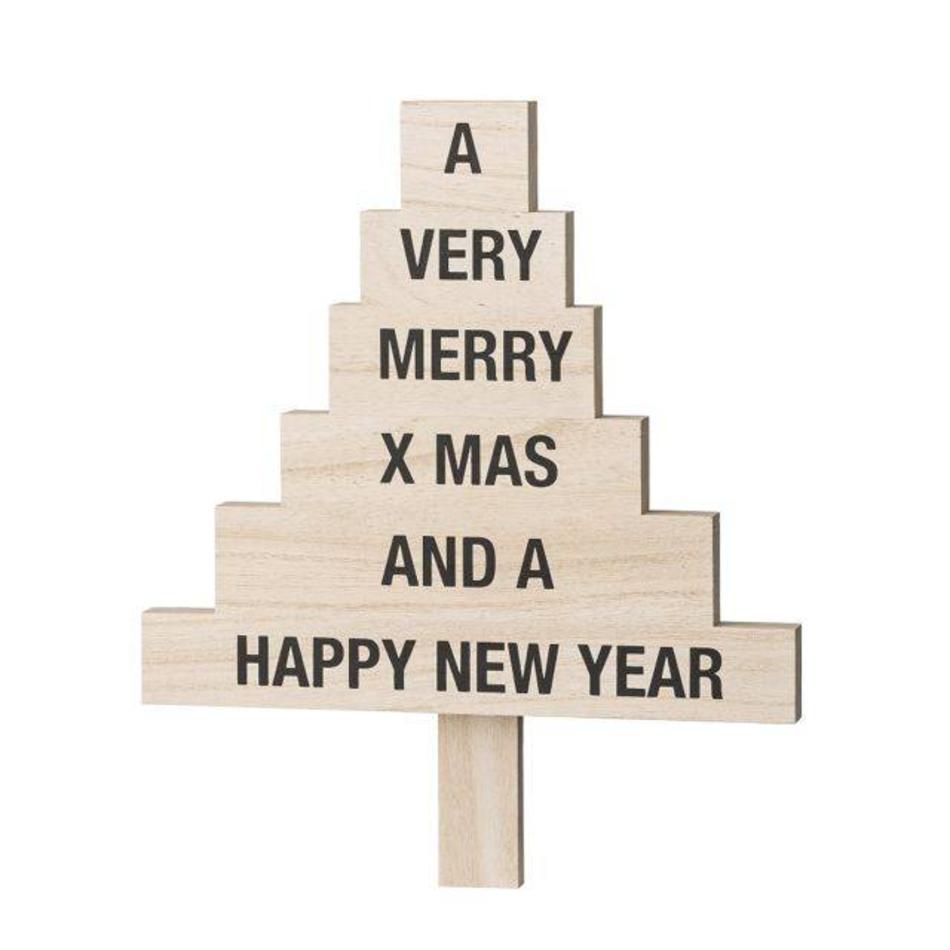 Wooden Christmas tree text