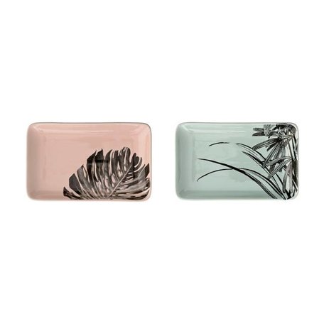 Set of 2 Sooji plates mint and pink