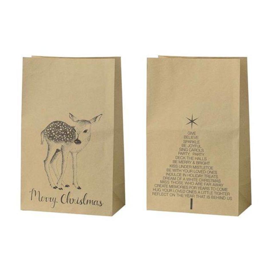 Set van 2 Xmas paperbag Deer / kerstboom