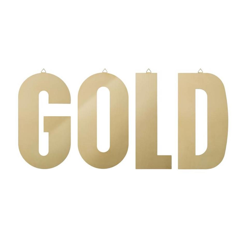 Set van 4 metalen letters GOLD
