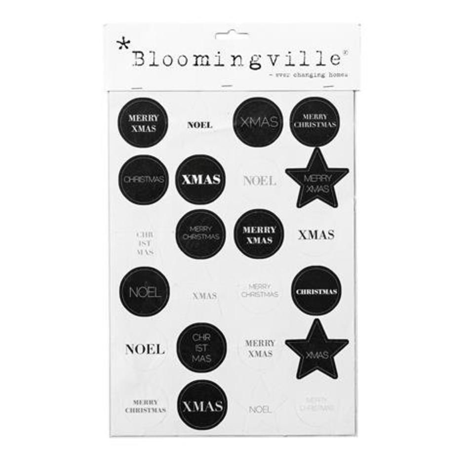 Interesseren Schurk Vijf Kerst stickers - zwart / wit - Bloomingville - Livv Lifestyle