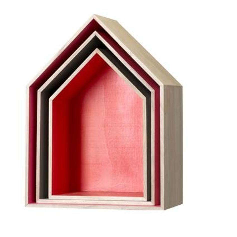 Wall decoration house - set of 3 pieces