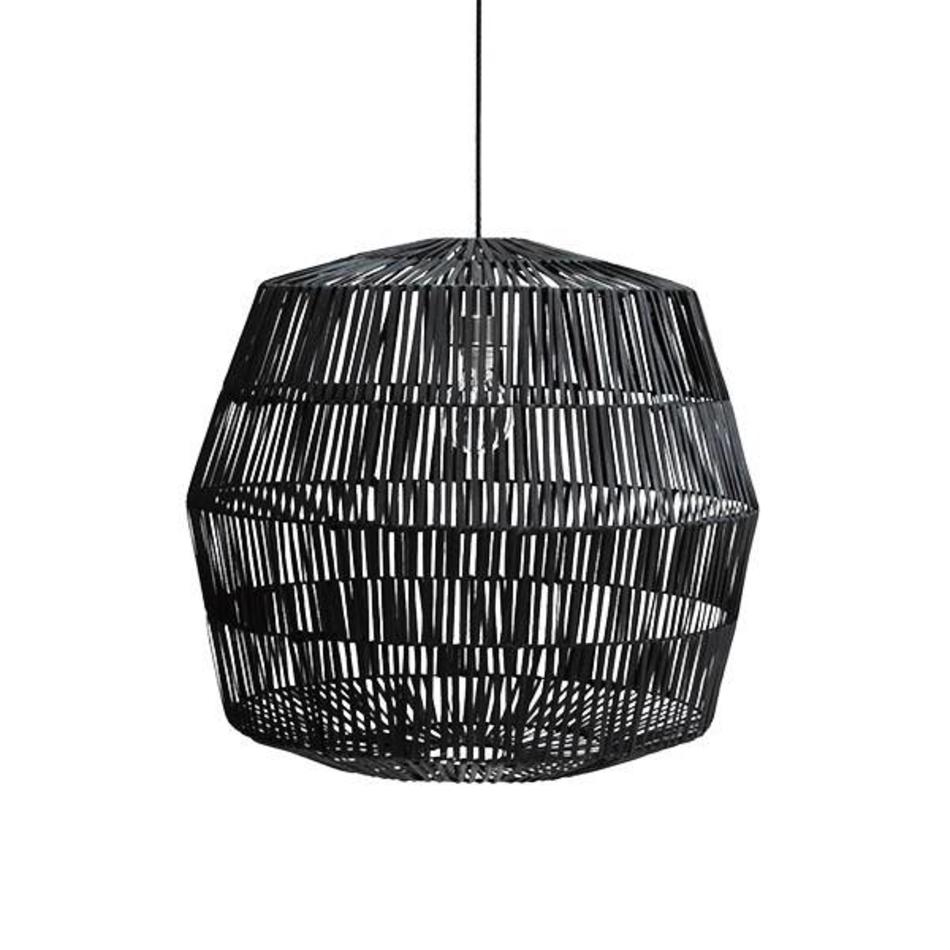 Hanglamp Nama 4 - zwart - rotan