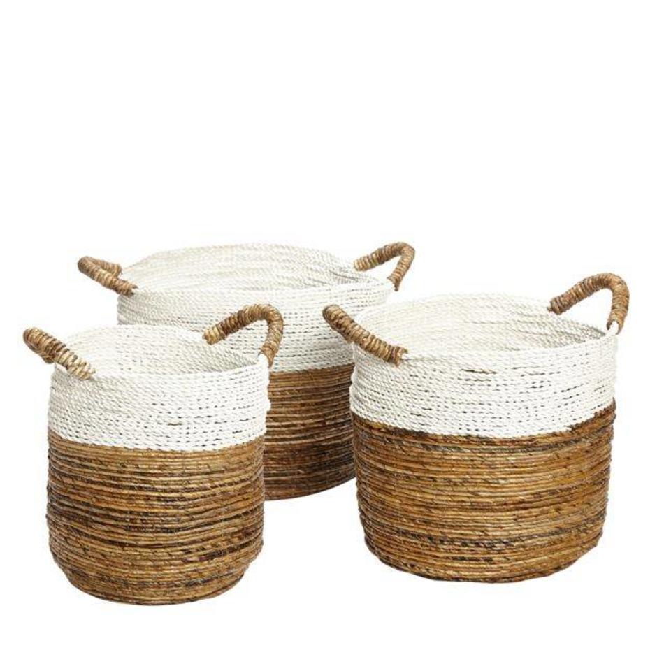 White border round basket - S