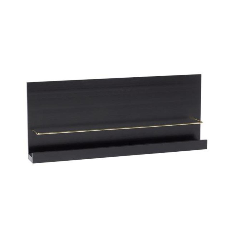 Wall shelf black - Brass bracket