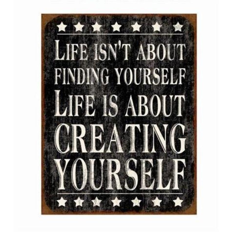 Tekstbord creating yourself