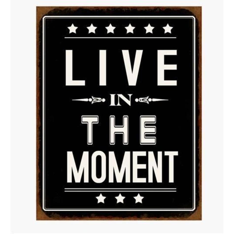 Laag Ritmisch licht Tekstbord kopen - Stoere wanddecoratie - Tekstbord Live in the moment -  Livv Lifestyle