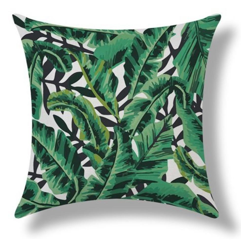 Botanic cushion Tropical Banana Leaf Green