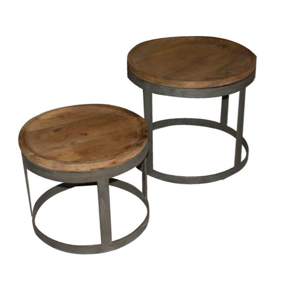 Set of 2 industrial side tables Tessel