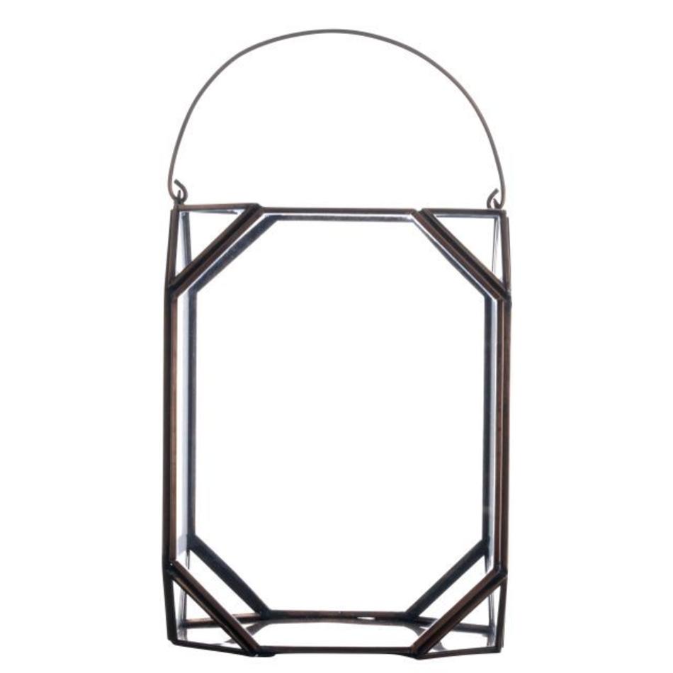 Lantern glass in copper PCH10086