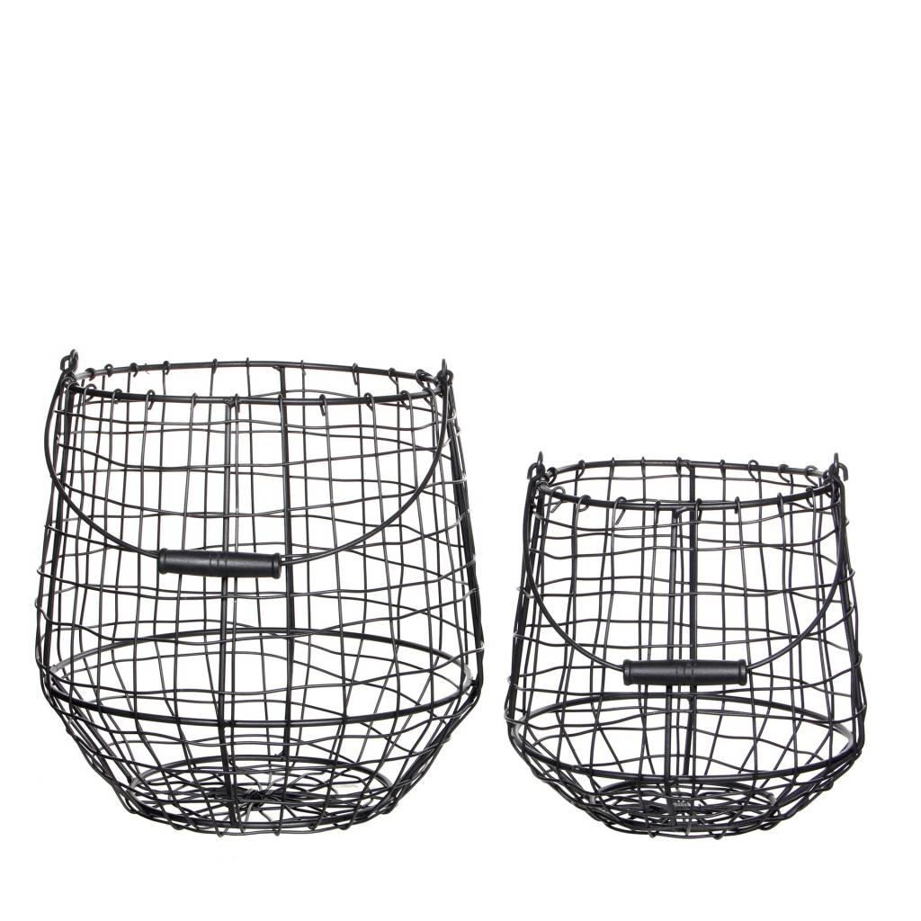 Straat band mosterd Mica Decorations - Set of 2 iron baskets - Livv Lifestyle