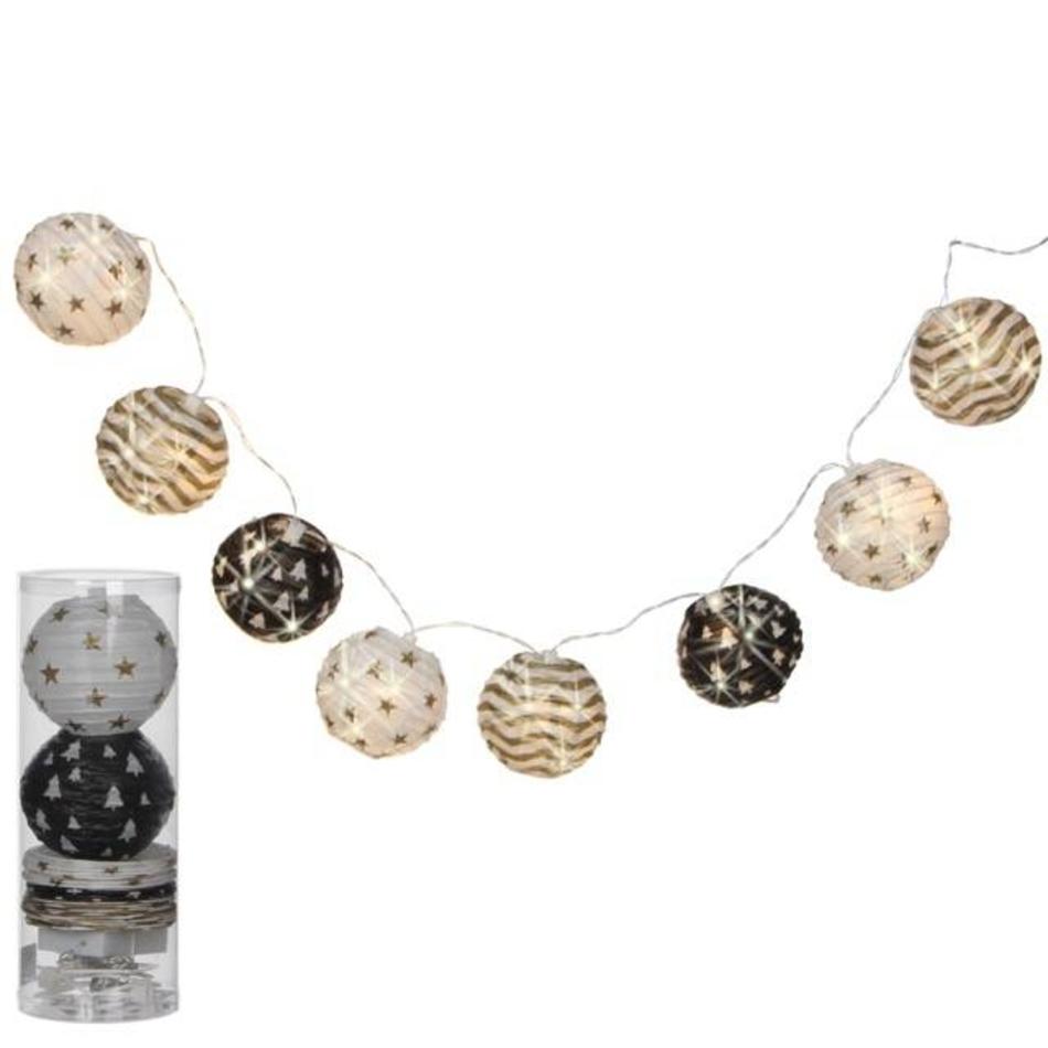 Pendulum with 8 Chinese lanterns  - Black, white, gold