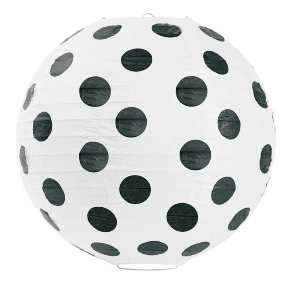 Rice paper lamp big black dots 30.5 cm