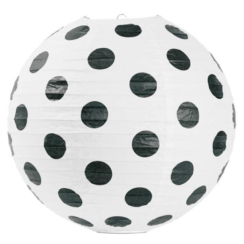 Rice paper lamp big black dots 41 cm