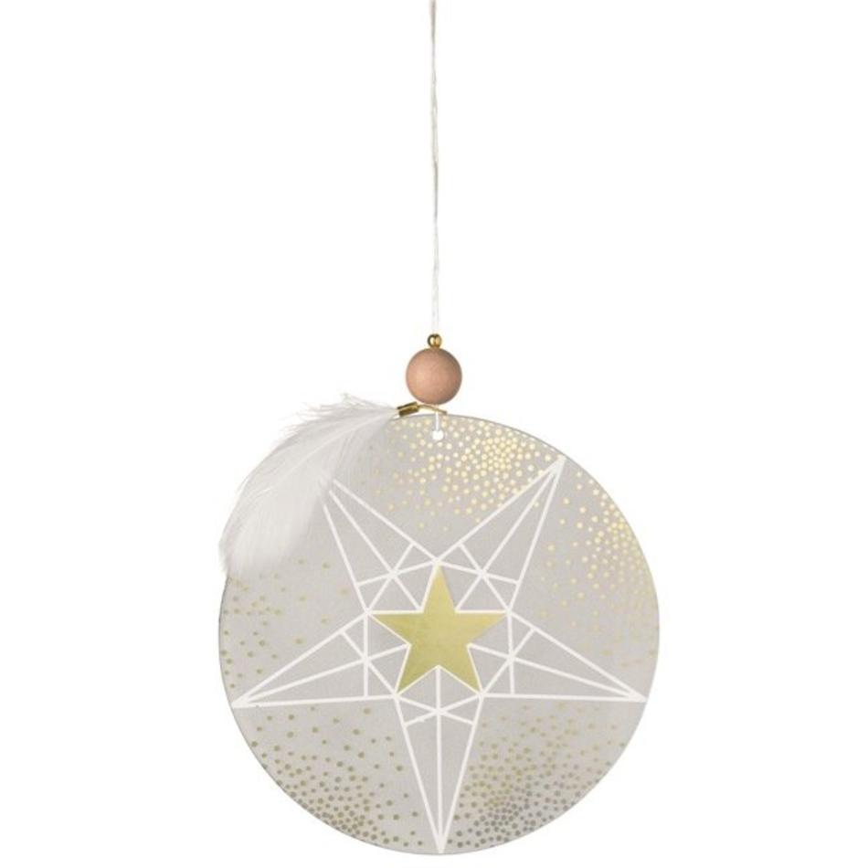 Frosted glass ornament stars gold