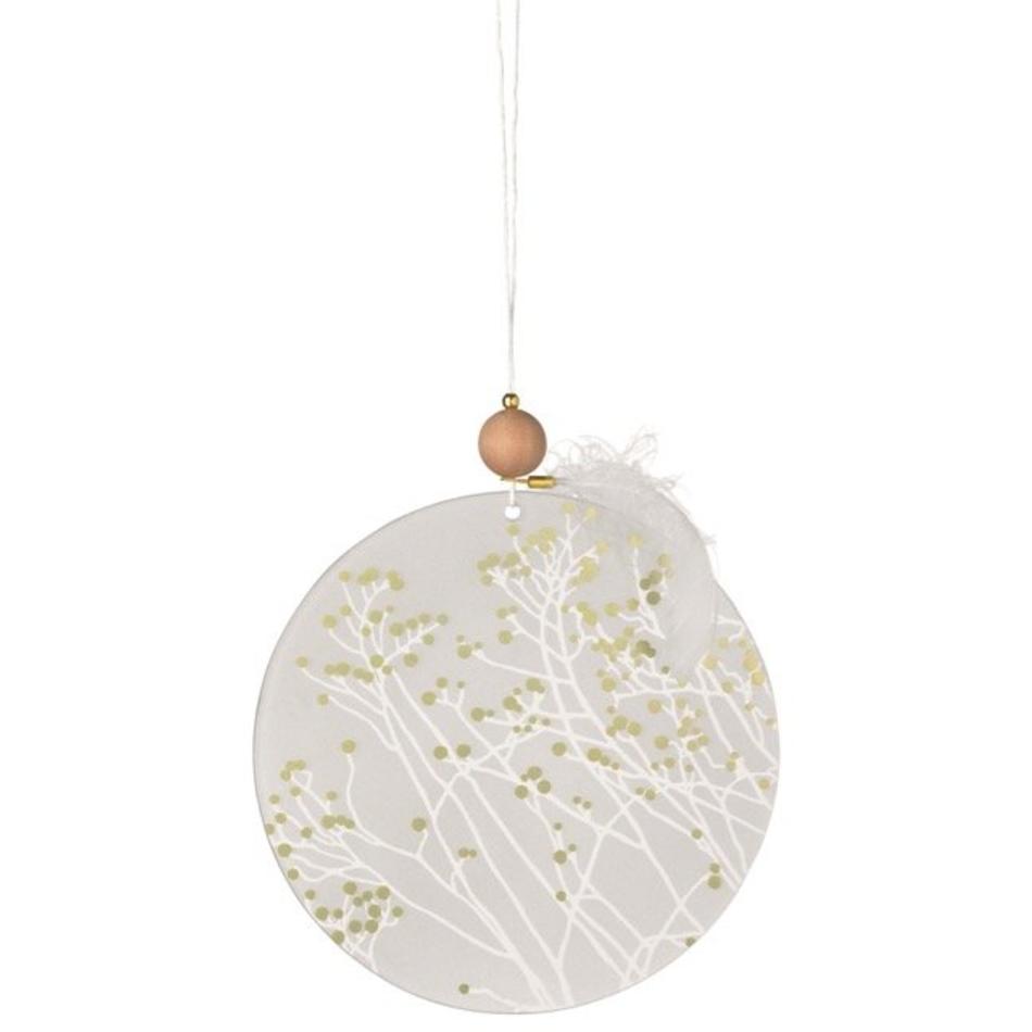 Frosted glass ornament sprigs of gold