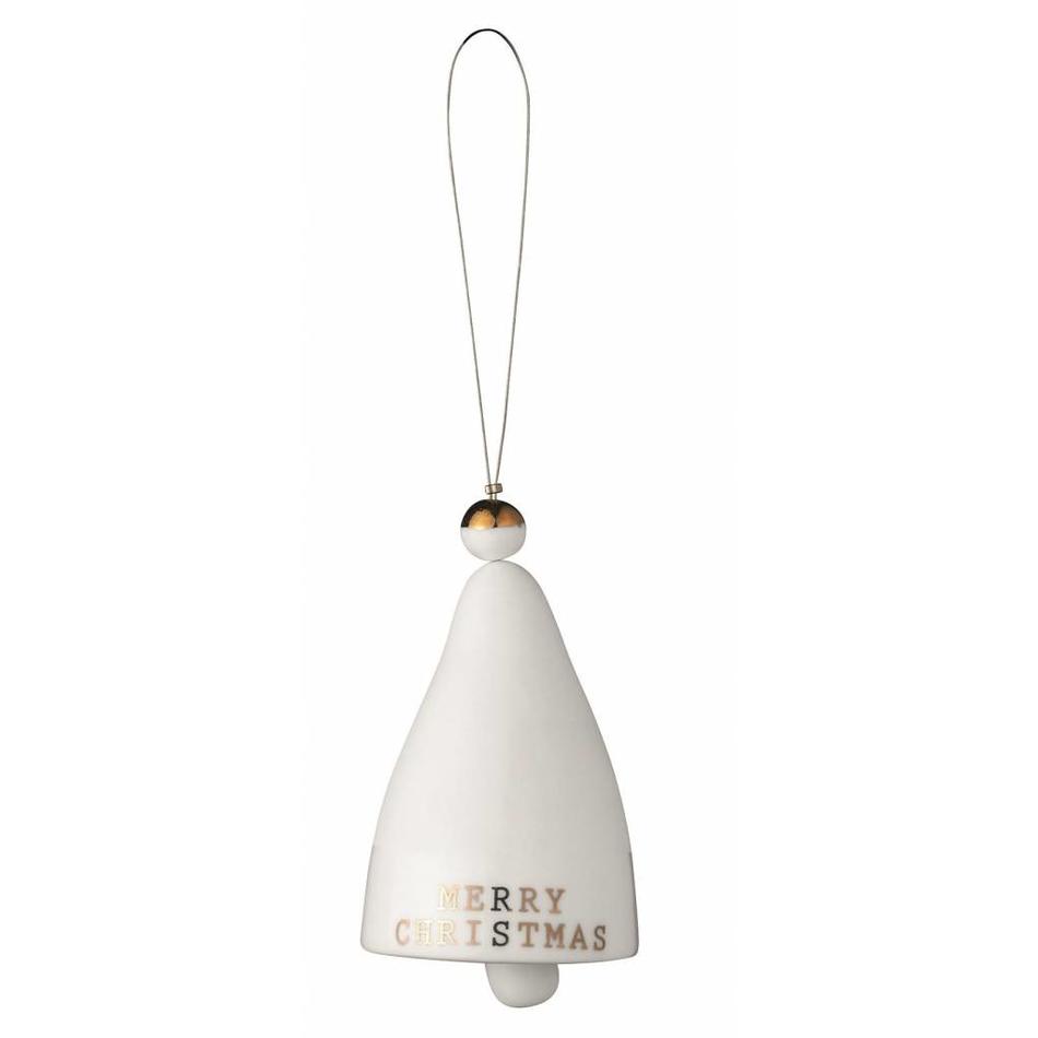 White porcelain Christmas bell Merry Christmas