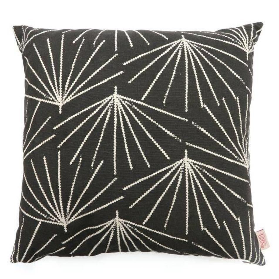 Cushion cover Palmetto tarmac - black