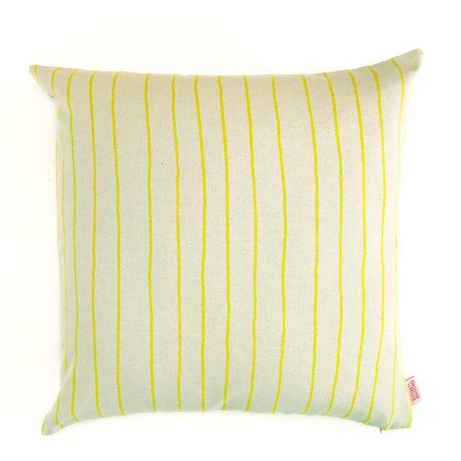 Cushion cover Simple - stripe lemon