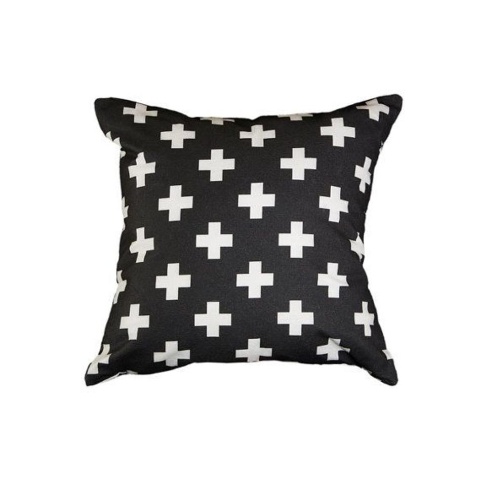 Cushion cover - black / white plus