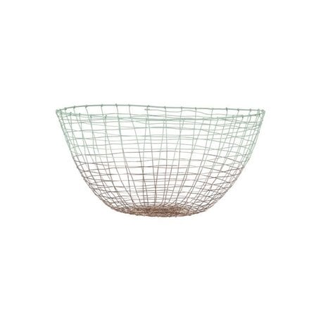 Dipped wire basket Deep - mint / copper